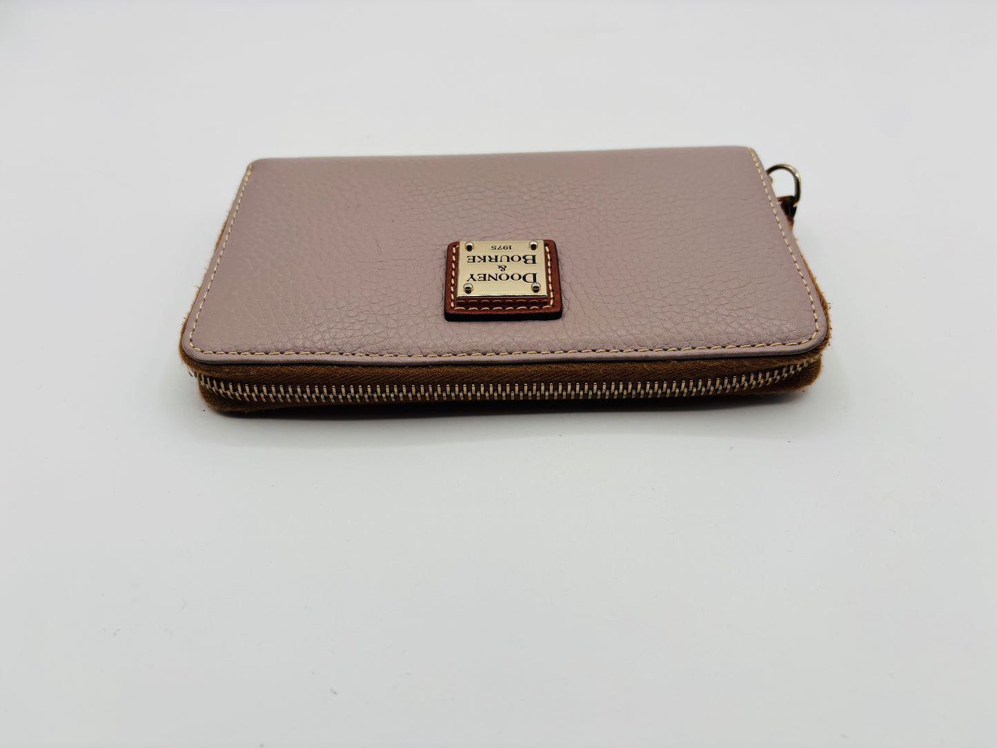 Dooney & Bourke Pebble Grain Medium Zip Around Wallet — Light Taupe