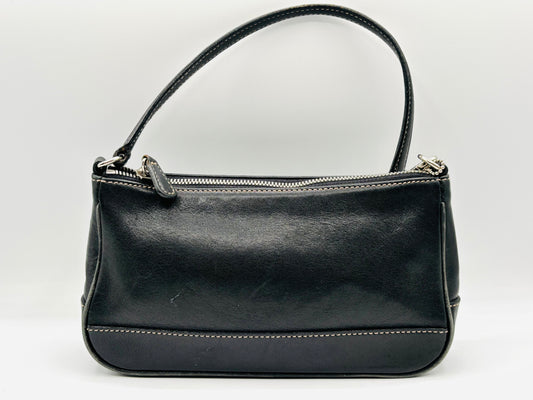 Vintage Coach Black Leather Hampton Demi Pouch Shoulder Bag