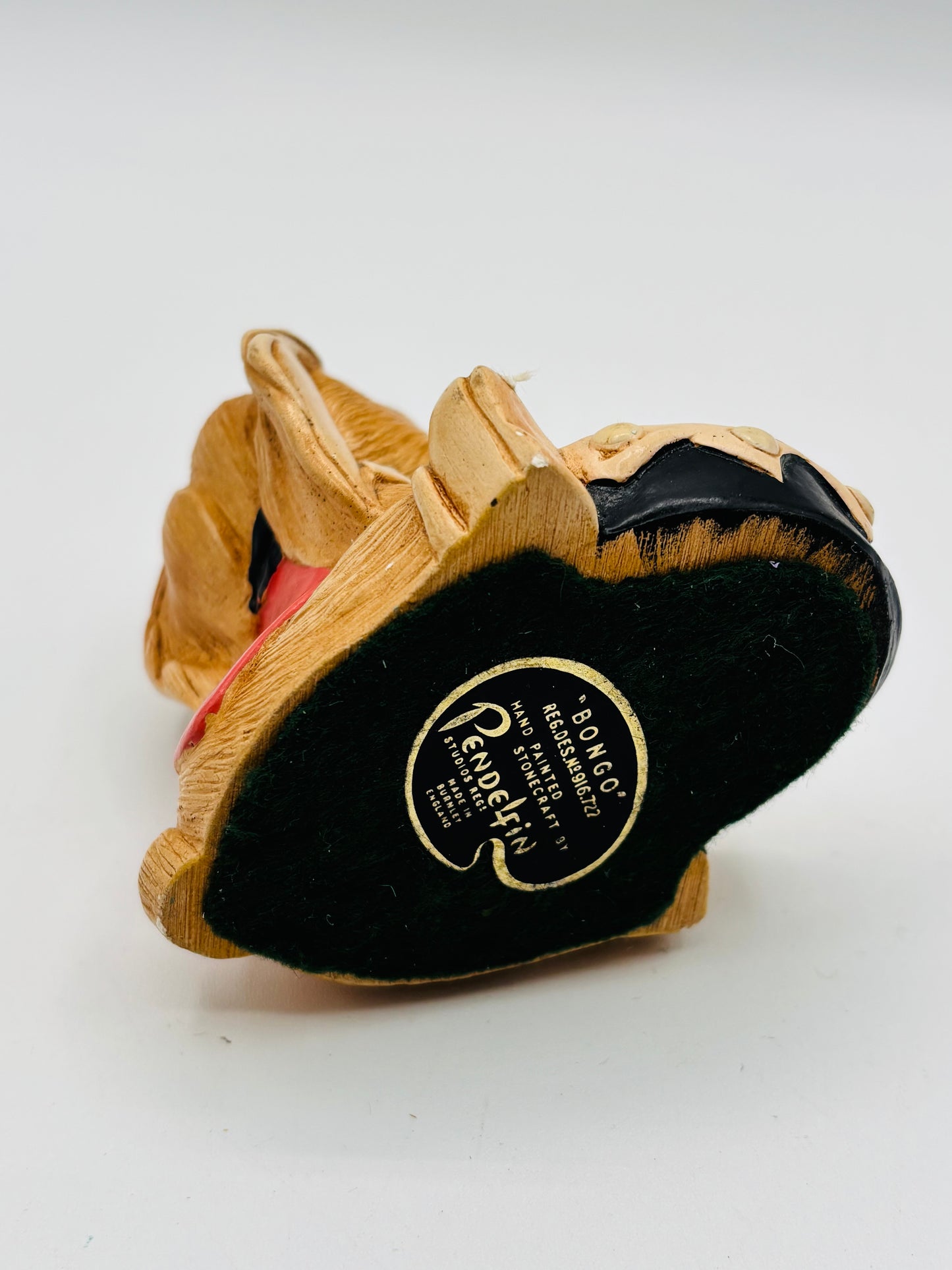 Vintage Pendelfin “Bongo” Rabbit Figurine – Pink Shirt – Original Sticker – Hand Painted Stonecraft – Made in England Collectible