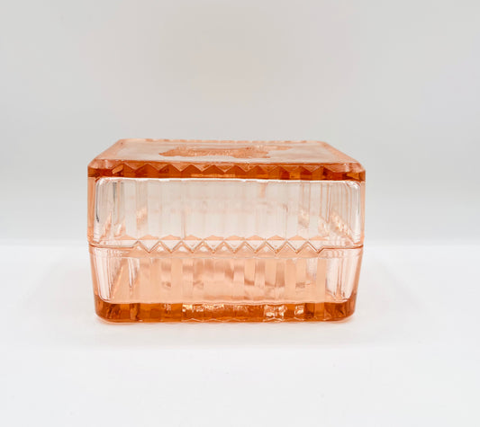 Vintage Pink Depression Scottish Terrier Glass Box