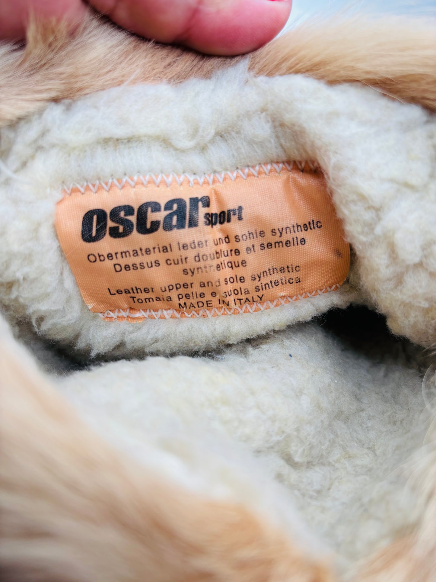 Vintage Oscar Sport “Winna” Wool-Lined Fur Tan Boots — Women’s EU 40 Made in Italy