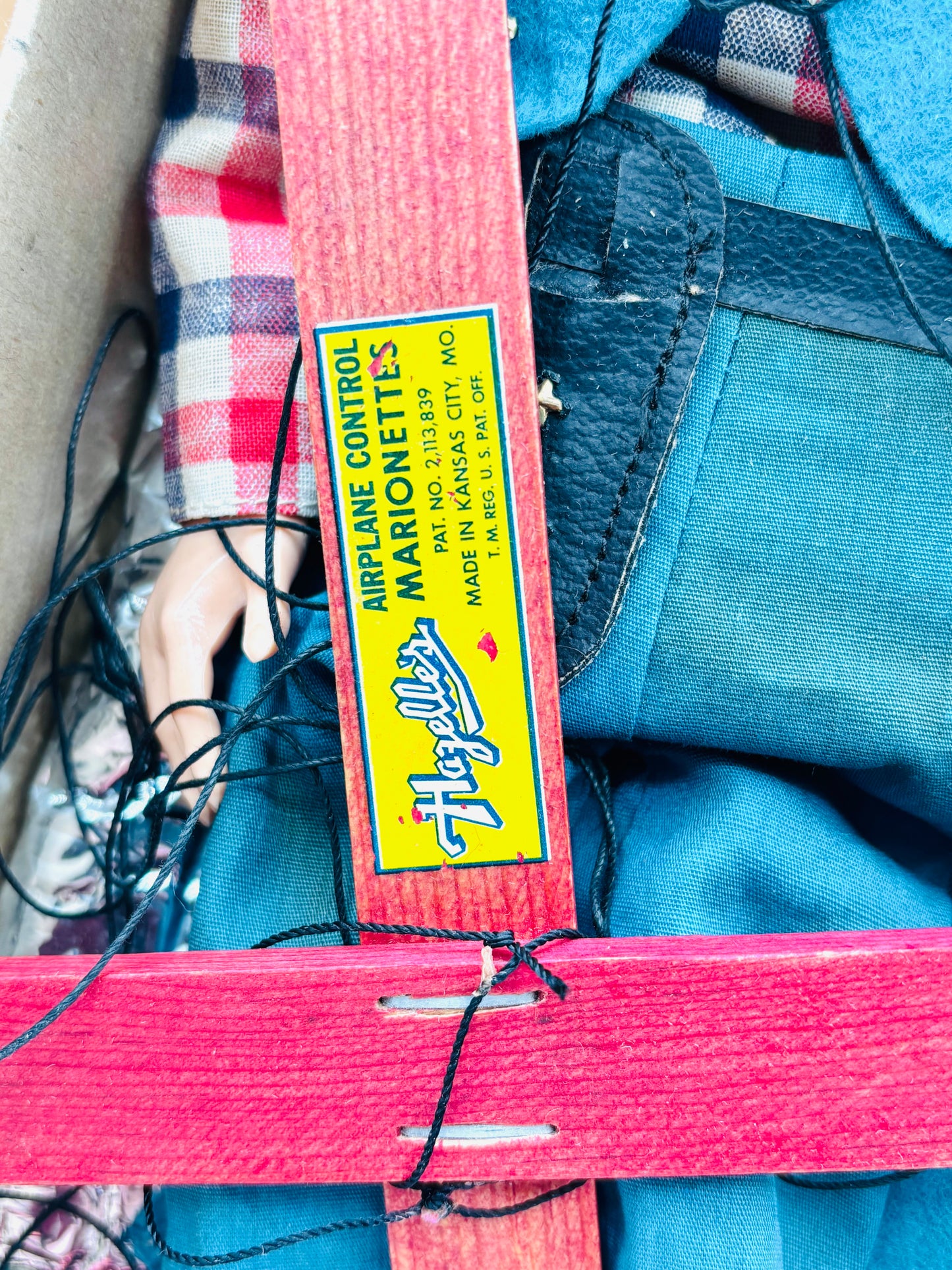 Hazelle's Airplane Marionette Western String Puppet