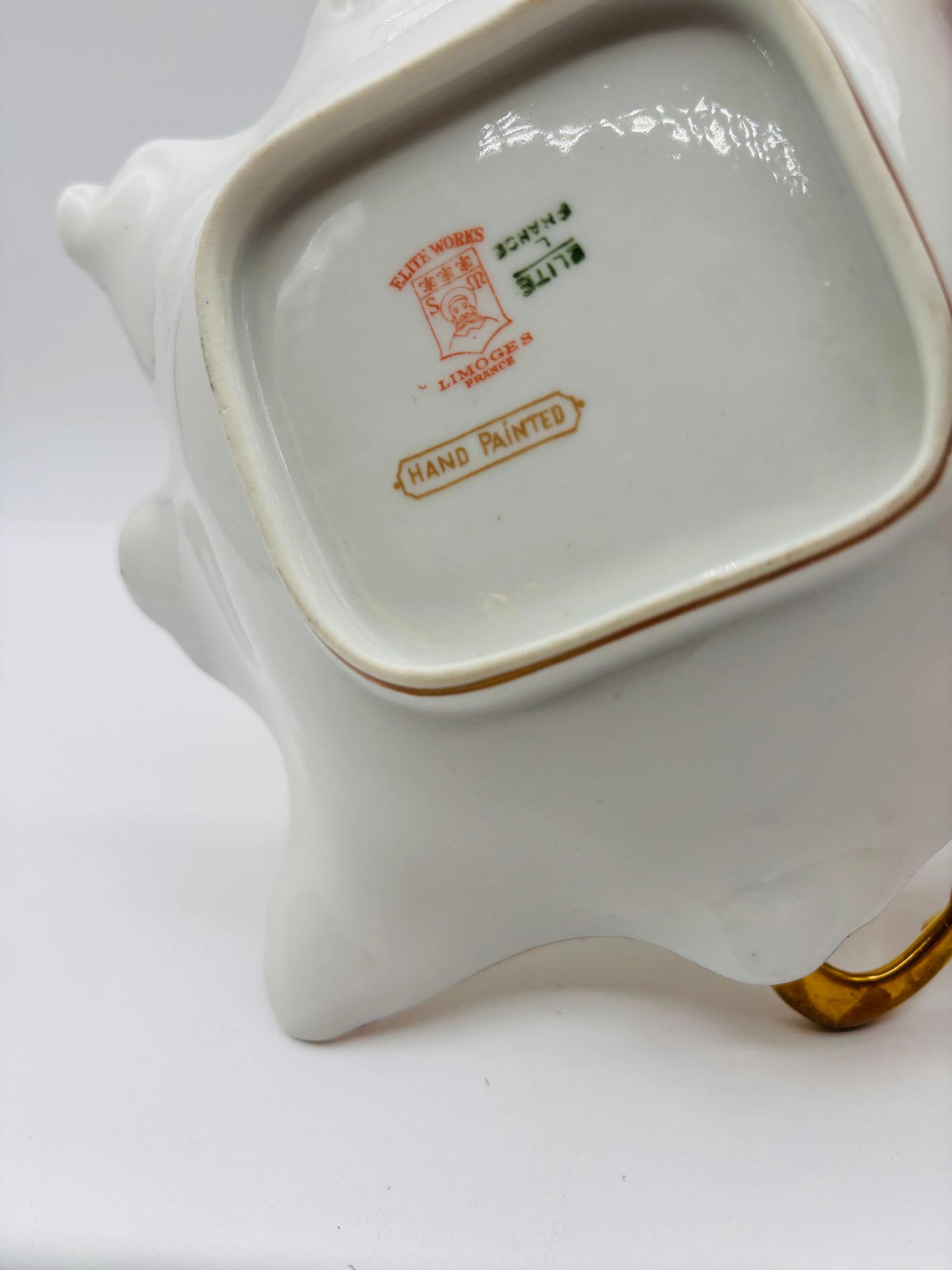 Elite Works Limoges France Square Candy Dish Plate with Handle