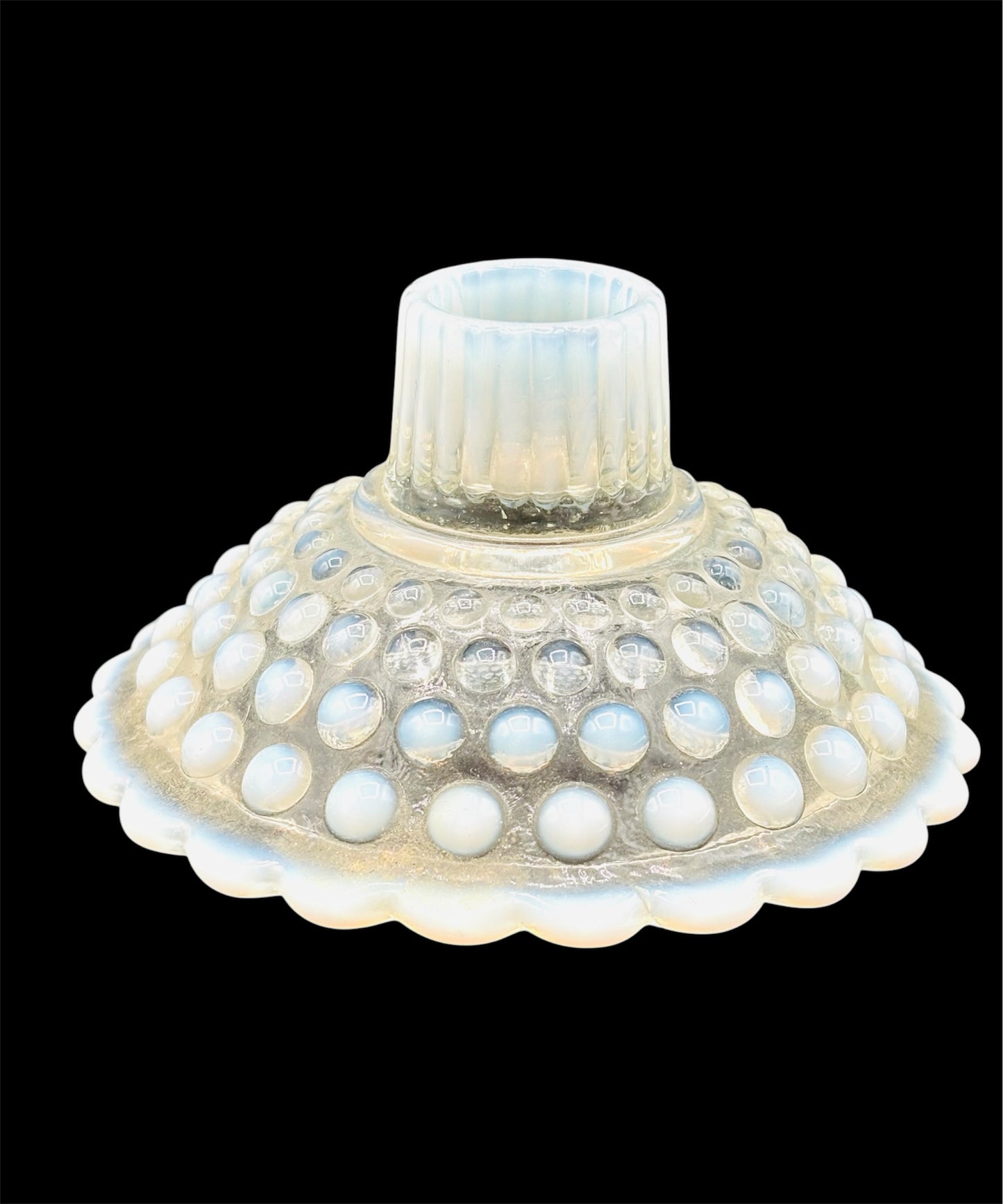 Moonstone Opalescent Hobnail Candlestick Holders (Set of 2)