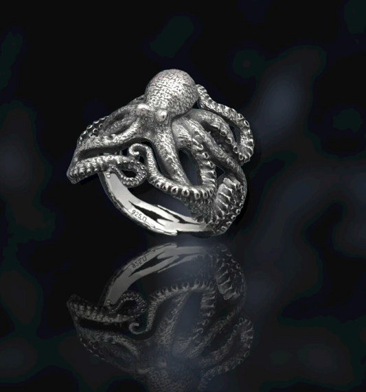 Octopus Sterling Silver 925 Ring
