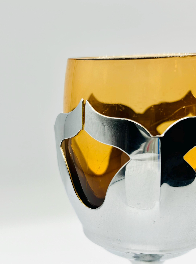 7-Piece Art Deco Rare Amber Farber Bros Cocktail Set