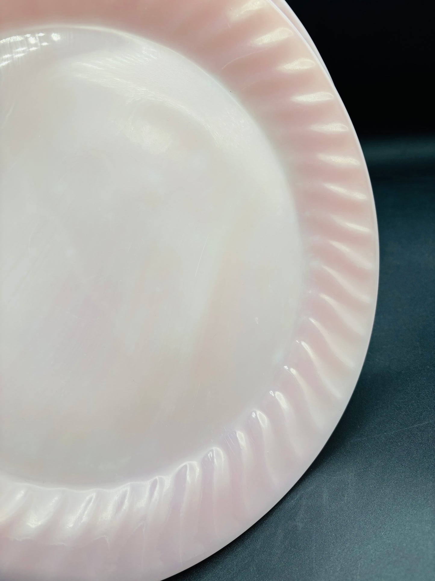 Vintage Fire King Oven Ware Pink Swirl Pattern 9 Inch Dinner Plate