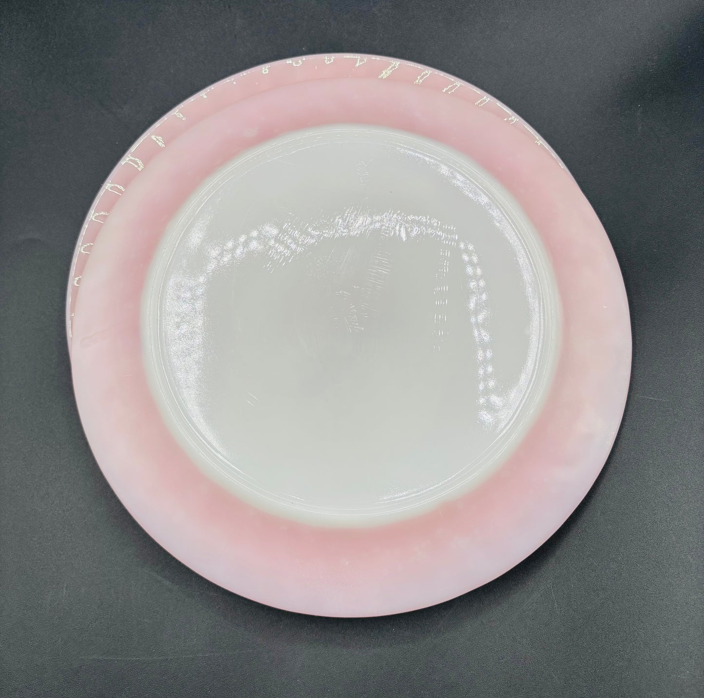 Vintage Fire King Oven Ware Pink Swirl Pattern 9 Inch Dinner Plate