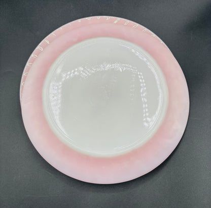 Vintage Fire King Oven Ware Pink Swirl Pattern 9 Inch Dinner Plate
