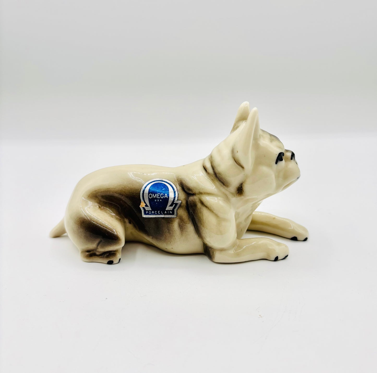 Vintage French Bull Dog by Omega USA Porcelain Figurine 