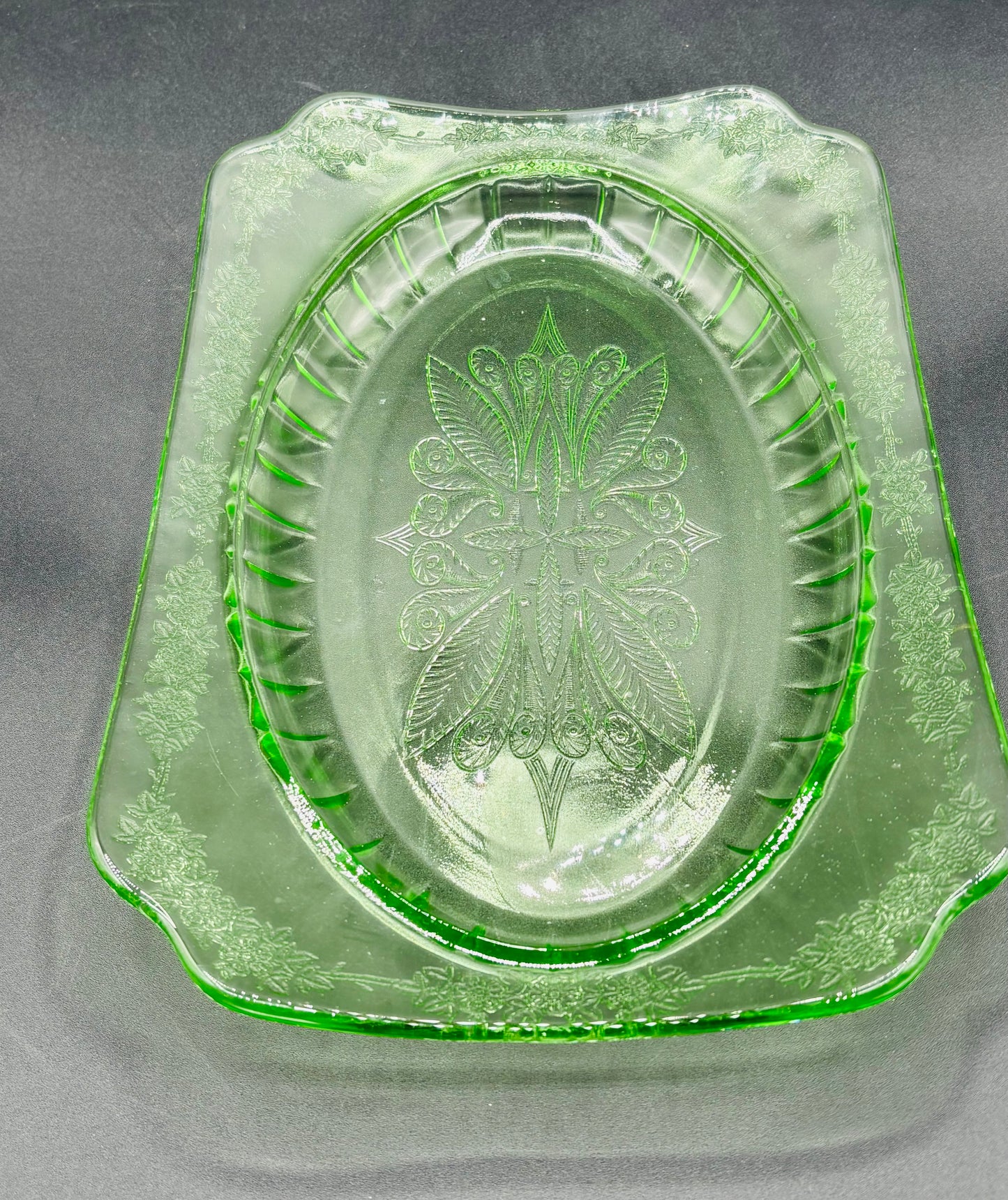 Vintage Jeannette Glass Co. Adam Rectangular Serving Platter