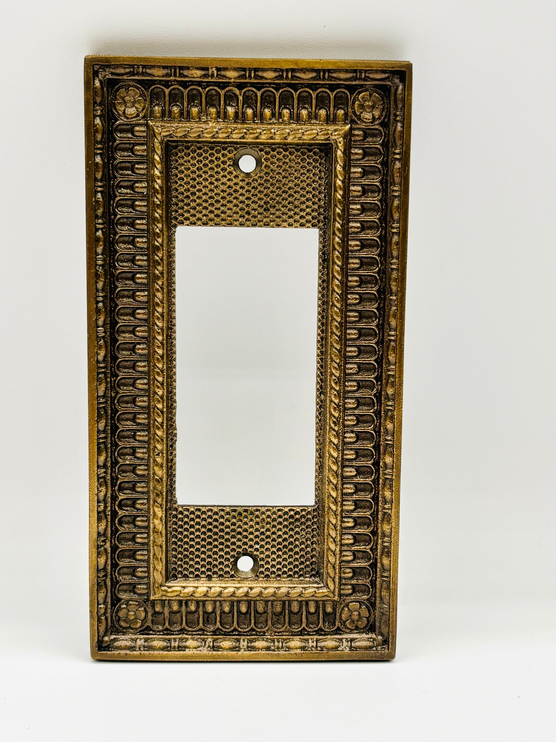 Vintage Victorian Style Pisano GFI Cover Solid Brass Light Switch Plaque 