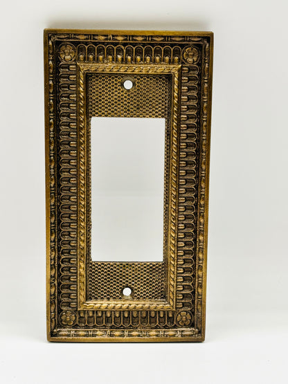 Vintage Victorian Style Pisano GFI Cover Solid Brass Light Switch Plaque 
