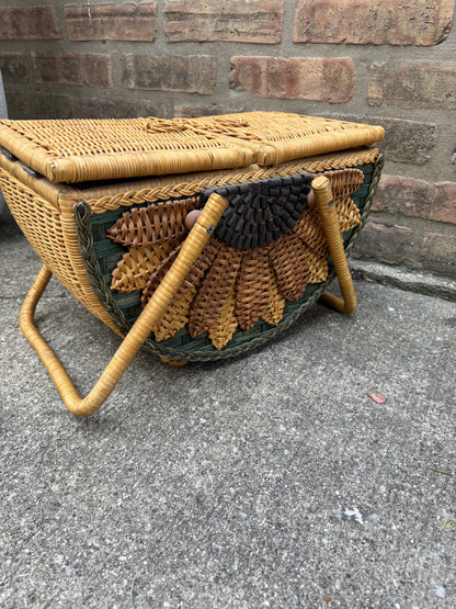 1970s Sunflower Basket 