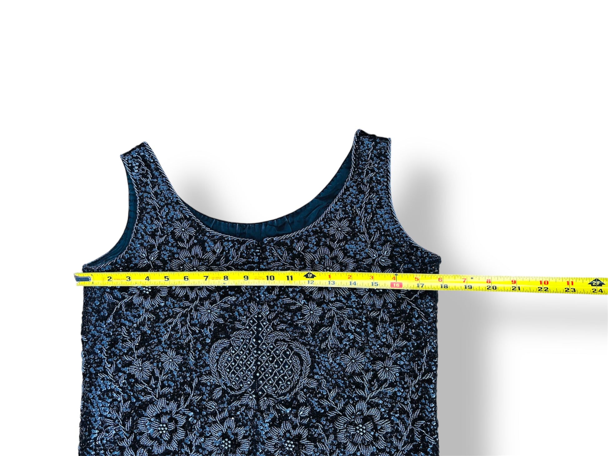 Vintage Sammy Wong Black Beaded Sleeveless Top 