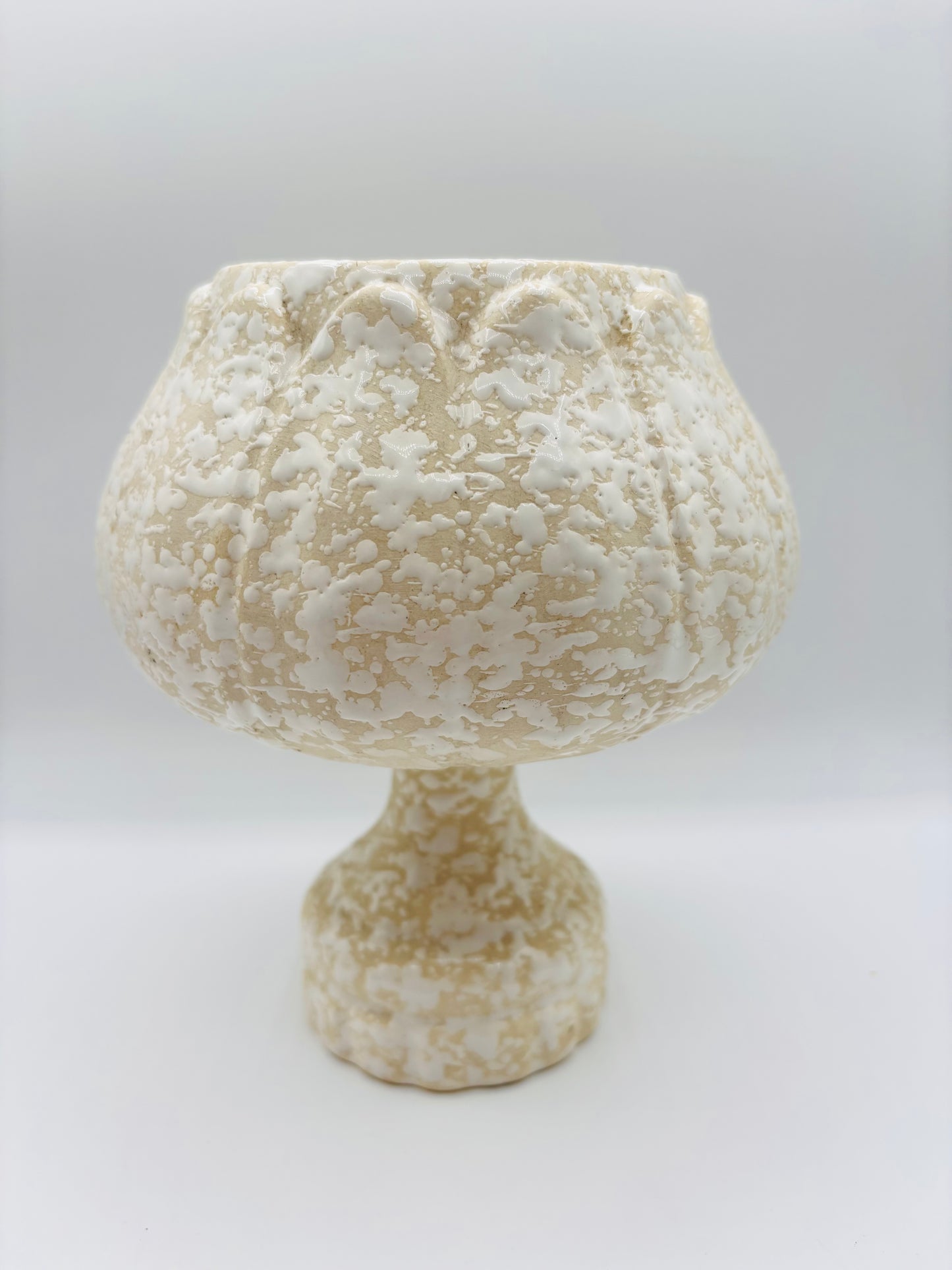 Vintage American White Ceramic Lotus Planter 