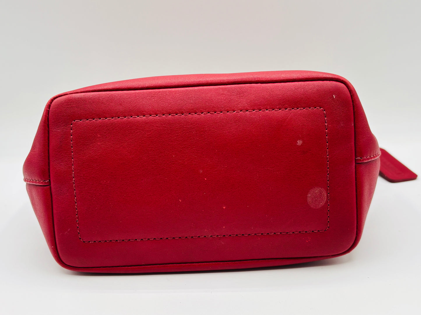 Vintage Coach Red Leather Demi Pouch Shoulder Bag 