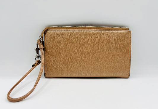 Vintage Coach Champagne Leather Metallic Wristlet Wallet 