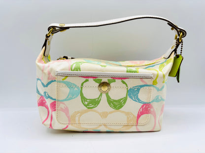 Vintage Coach Hamptons Weekend Scribble Top Handle Pouch 