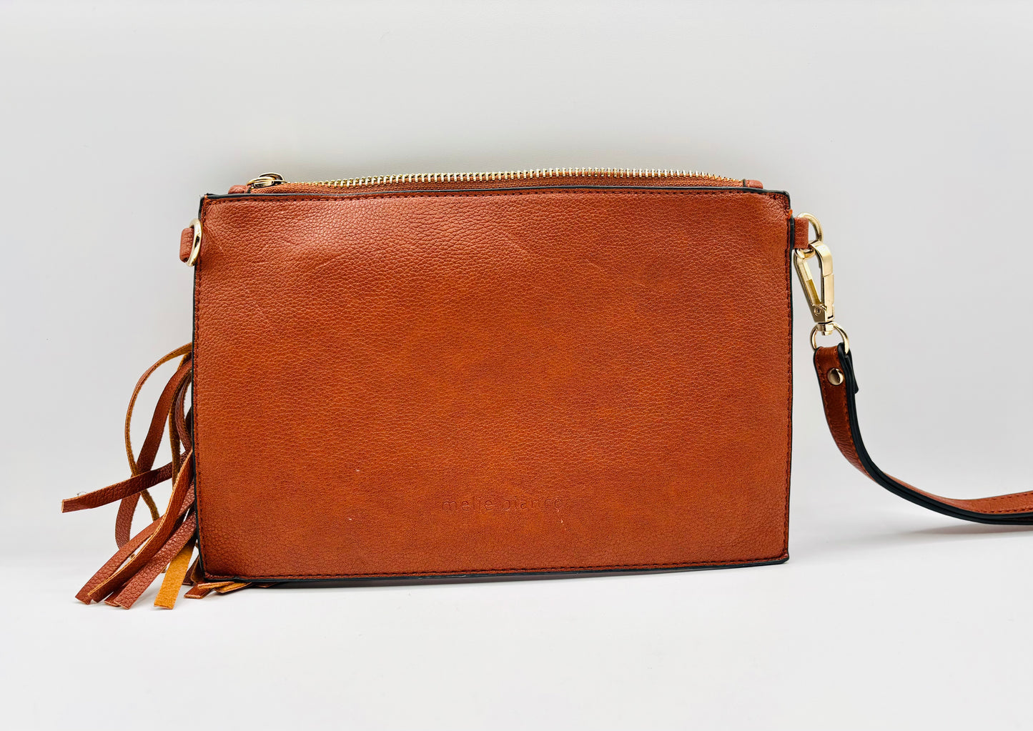 Discontinued Melie Bianco Sawyer Vegan Leather Tassel Wristlet Bag 