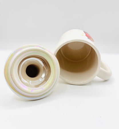 Rae Dunn Disney Encanto "ABUELA" Iridescent Mug with Candle Topper 