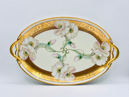 Vintage SOA Limoges Tray White Floral Platter 