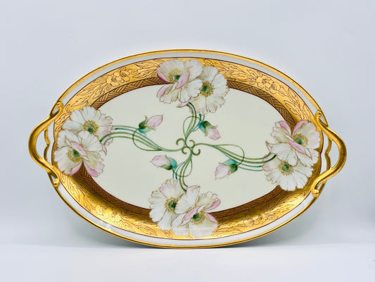 Vintage SOA Limoges Tray White Floral Platter 