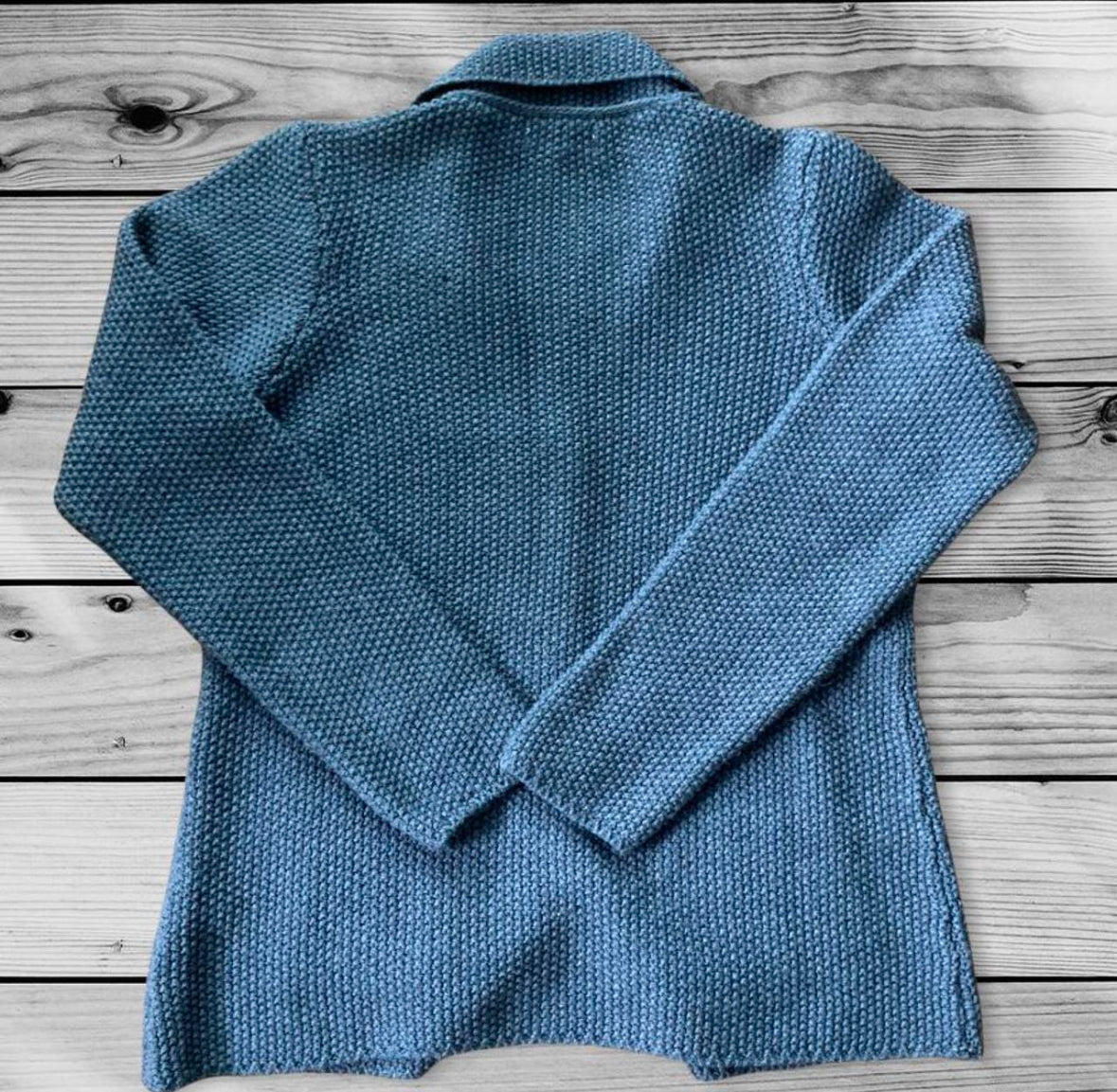 COCOGIO Vintage Made in Italy Women’s Knit Blue Cardigan Blazer Sweater 