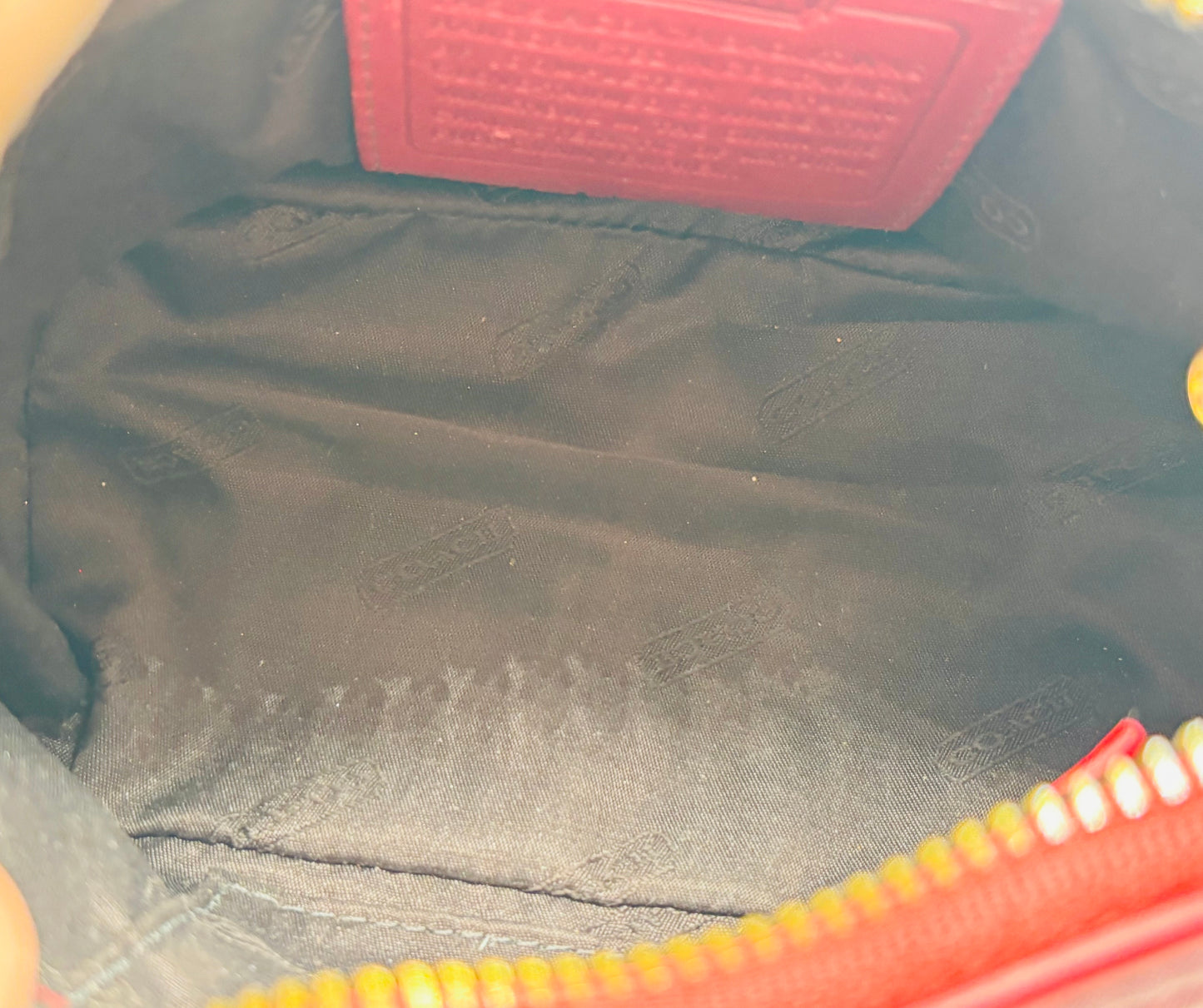 Vintage Coach Red Leather Demi Pouch Shoulder Bag 