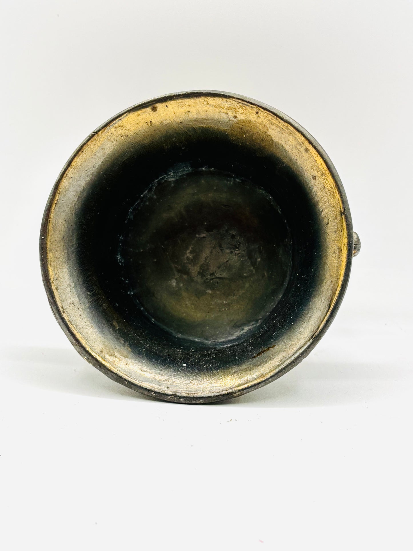 Mortar and Pestle Heavy Serpent Snake Column Detail Cast Brass 