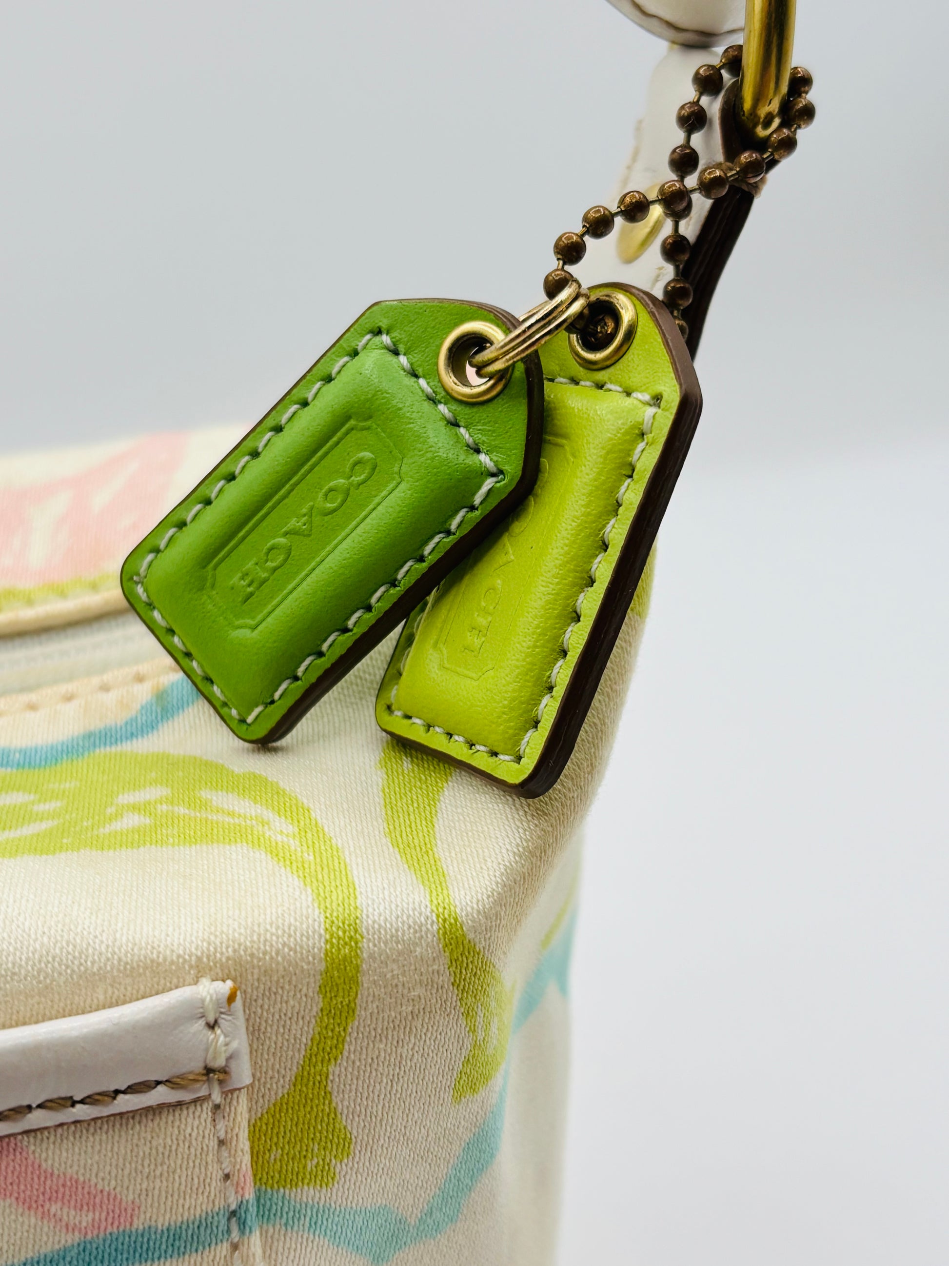 Vintage Coach Hamptons Weekend Scribble Top Handle Pouch 