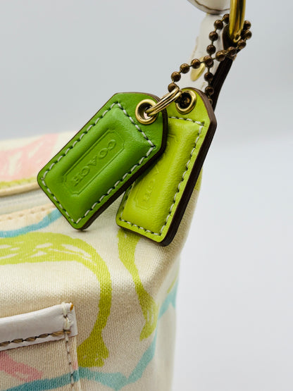 Vintage Coach Hamptons Weekend Scribble Top Handle Pouch 