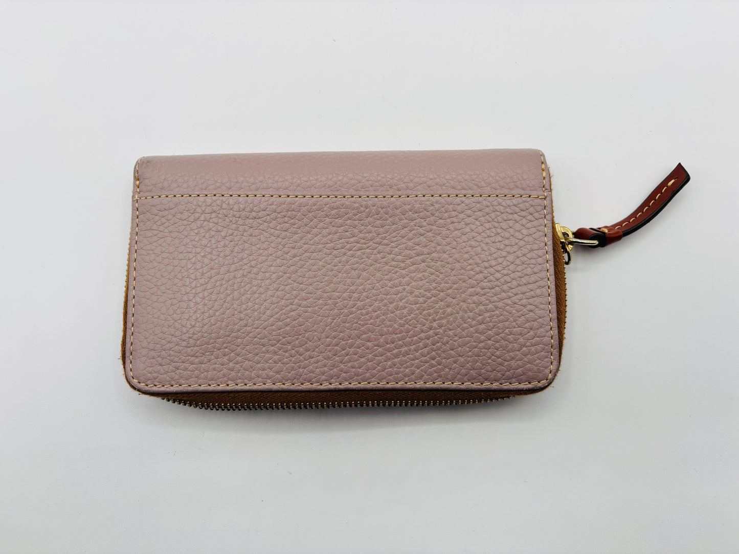 Dooney & Bourke Pebble Grain Medium Zip Around Wallet — Light Taupe 