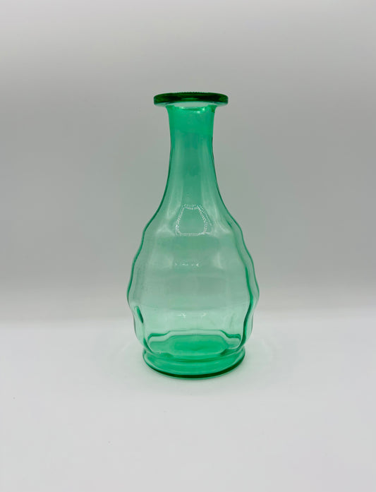 Vintage Green Depression Glass Vase 