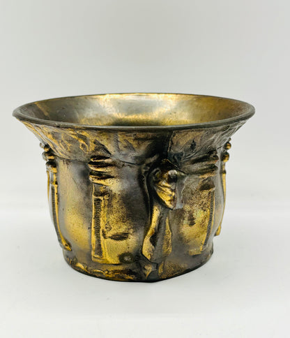 Mortar and Pestle Heavy Serpent Snake Column Detail Cast Brass 