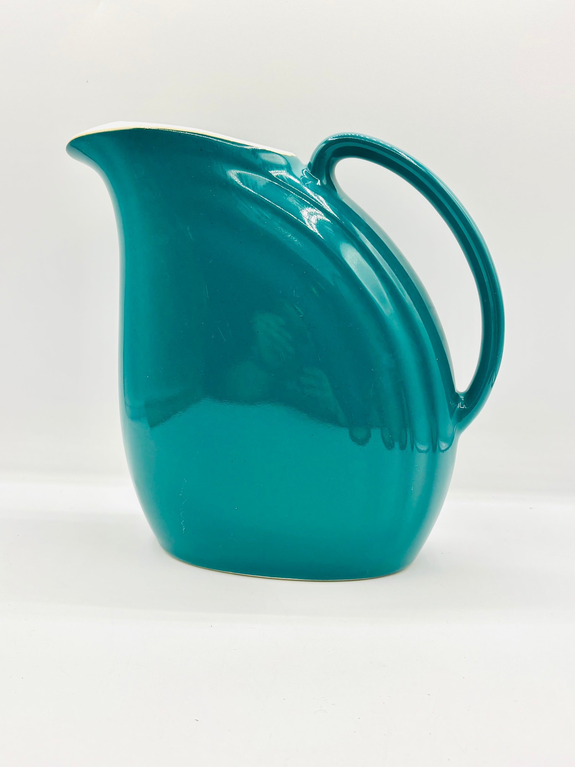 Mid-Century Hull USA Pottery Teal Blue Water Pitcher 