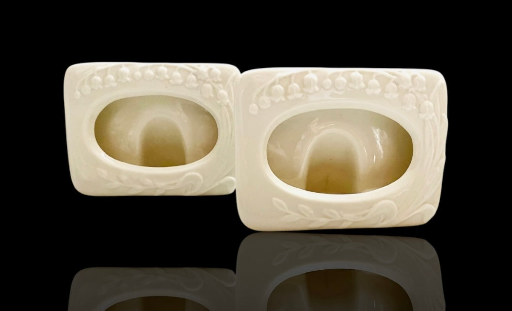 Rare Set of Mikasa Ceramic Picture Frames – Vintage Embossed Bridal Lily KT290 Porcelain Cream Frame Set 