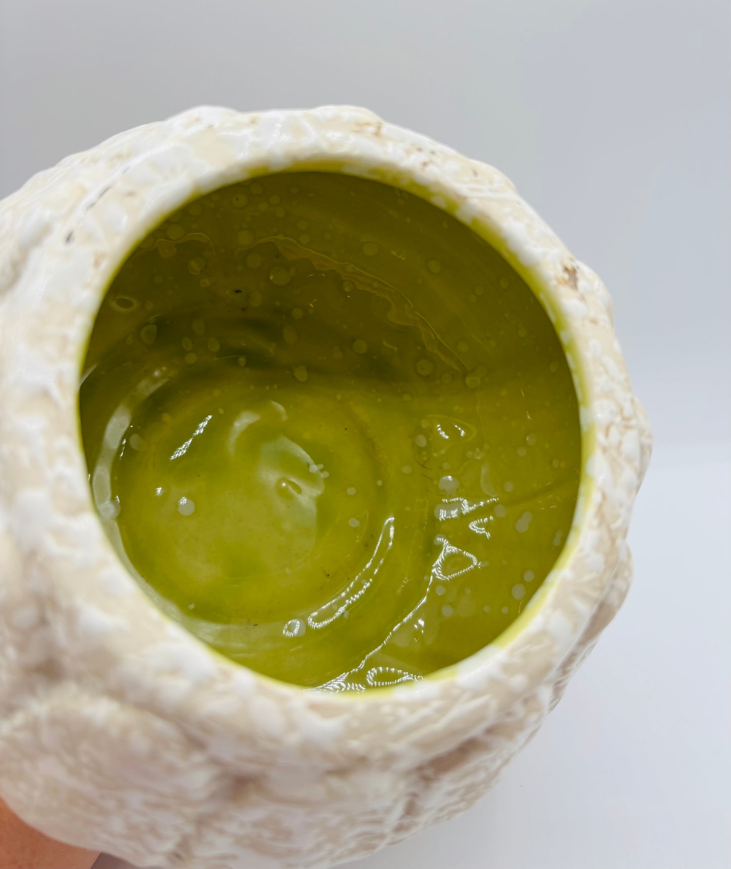 Vintage American White Ceramic Lotus Planter 