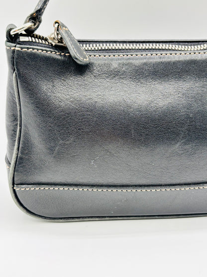 Vintage Coach Black Leather Hampton Demi Pouch Shoulder Bag 