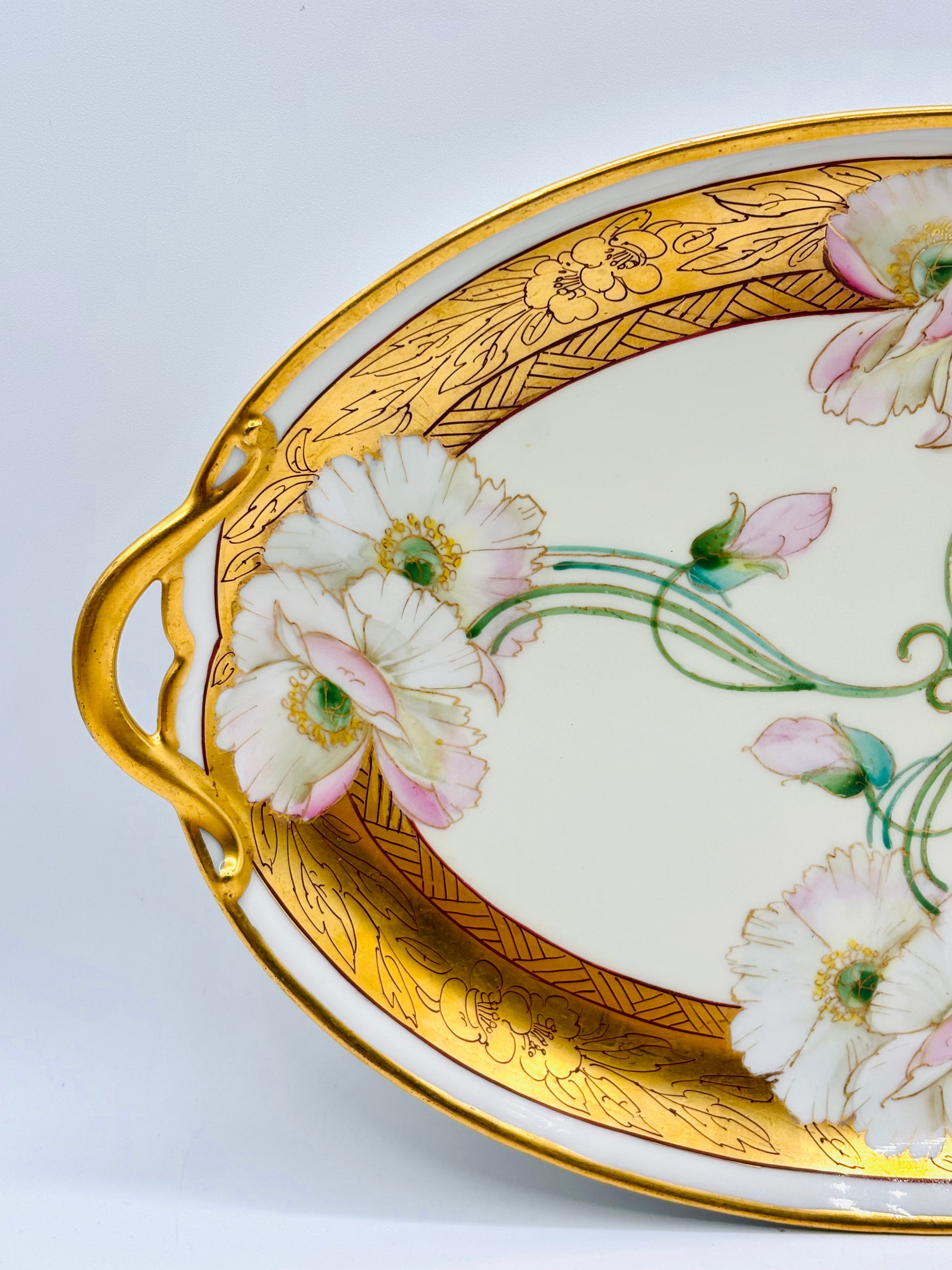 Vintage SOA Limoges Tray White Floral Platter 