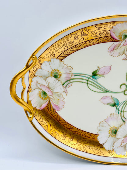 Vintage SOA Limoges Tray White Floral Platter 