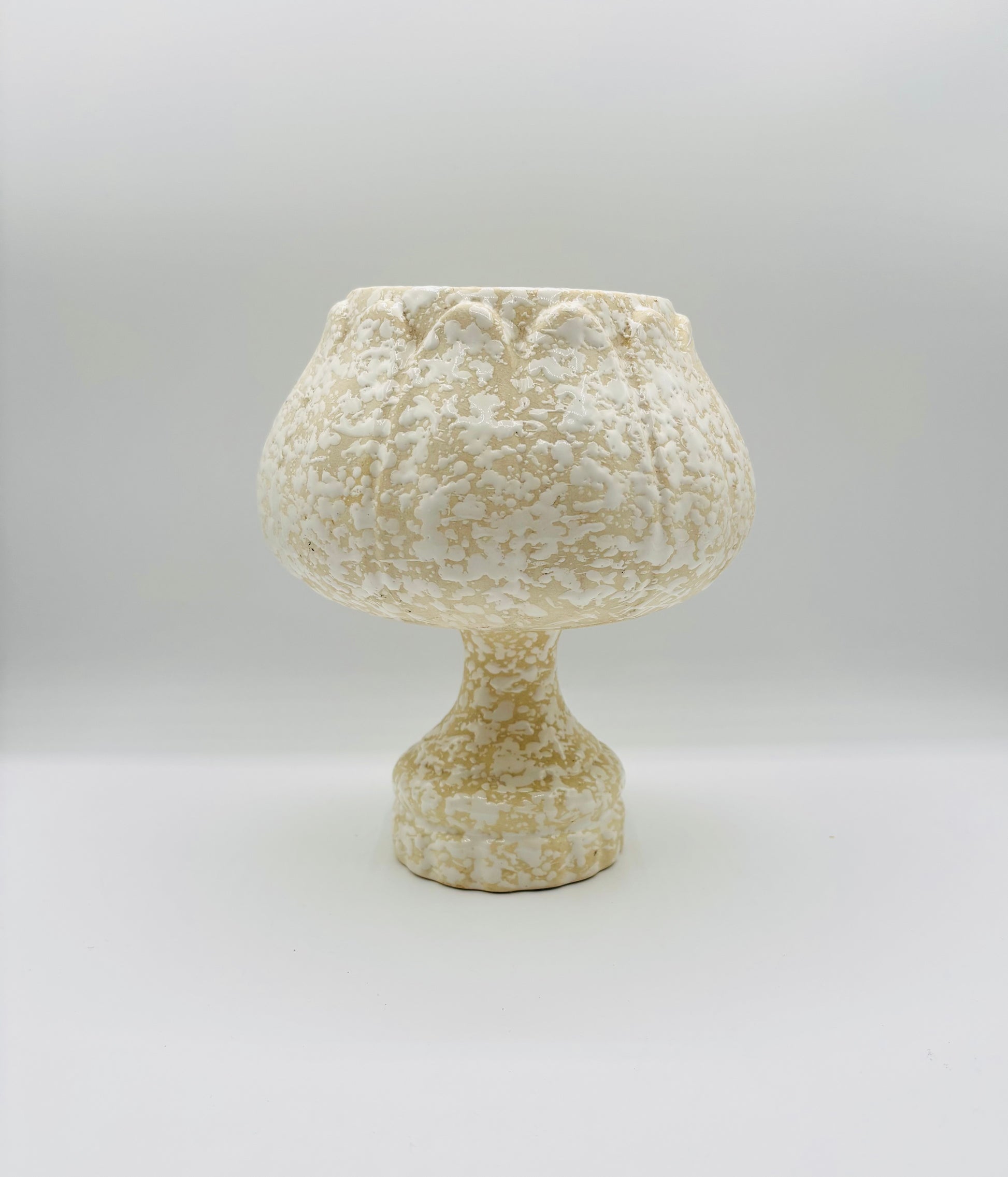 Vintage American White Ceramic Lotus Planter 