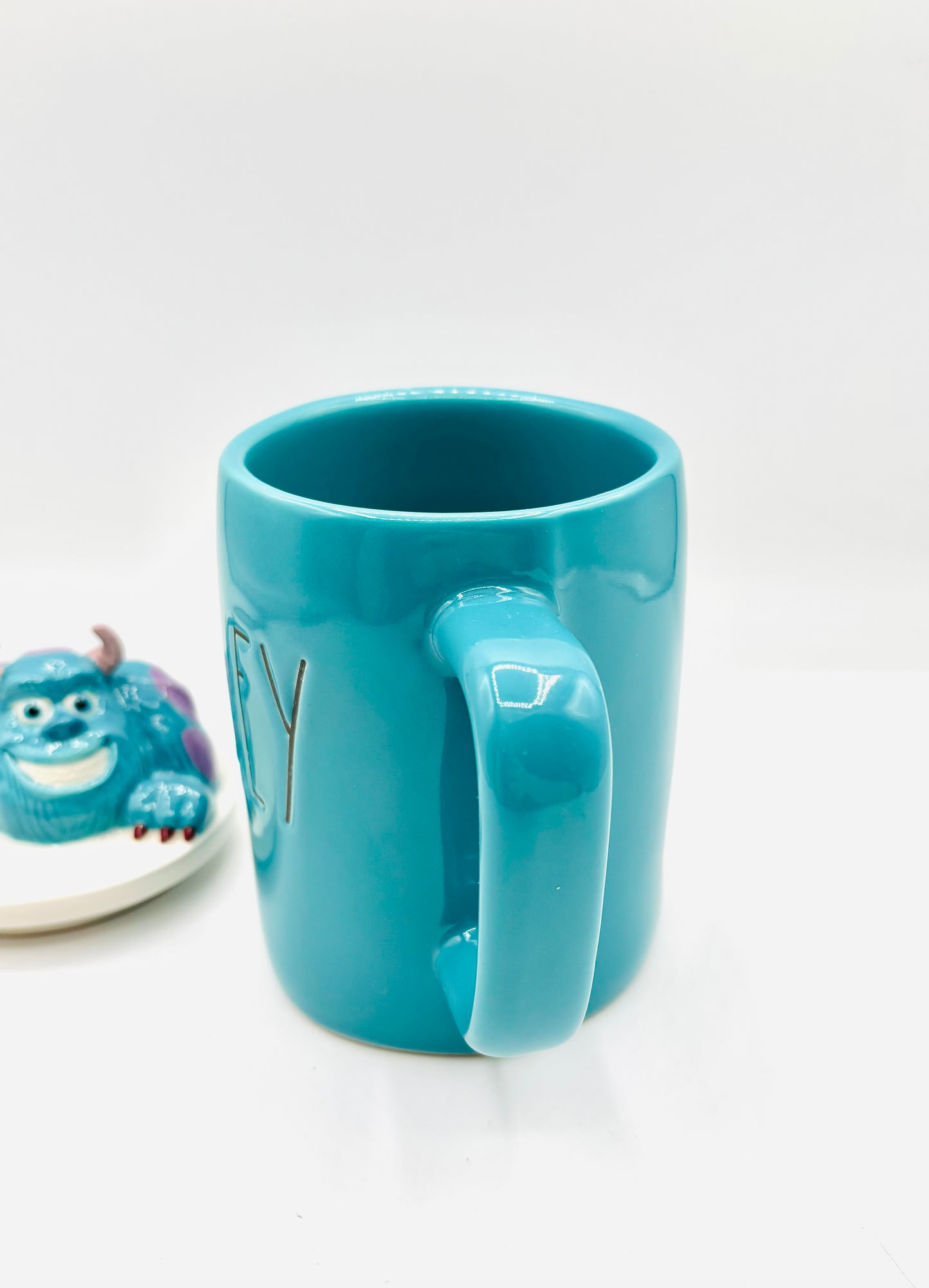 RAE DUNN Disney Pixar Monsters Inc “SULLEY” Ceramic Mug with 3D Topper Lid 