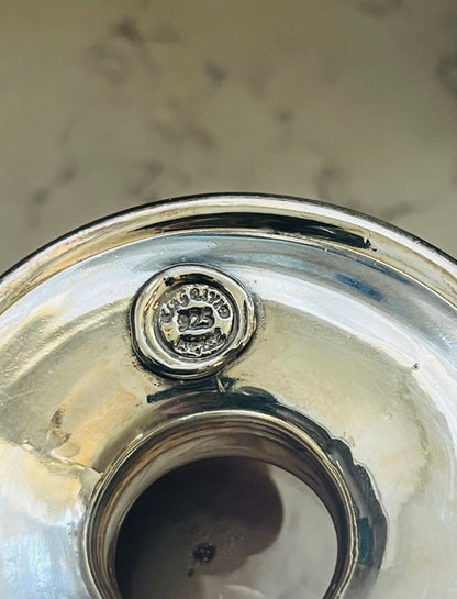 King David 925 Sterling Silver and Marbled Glass Cup, Candleholder, and Wine Glass Tableware 