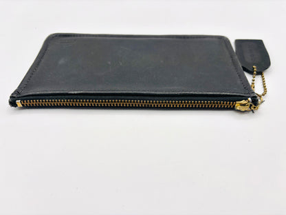 Coach Black Leather Skinny Vintage Pouch with Zipper 