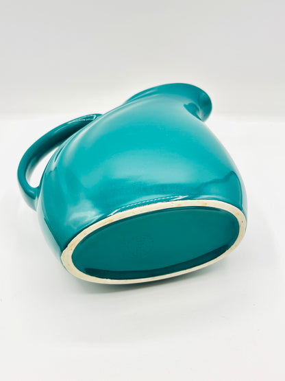 Mid-Century Hull USA Pottery Teal Blue Water Pitcher 