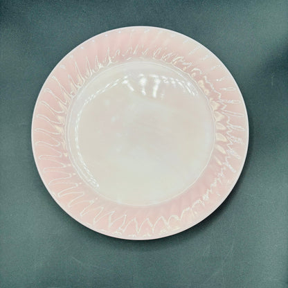 Vintage Fire King Oven Ware Pink Swirl Pattern 9 Inch Dinner Plate