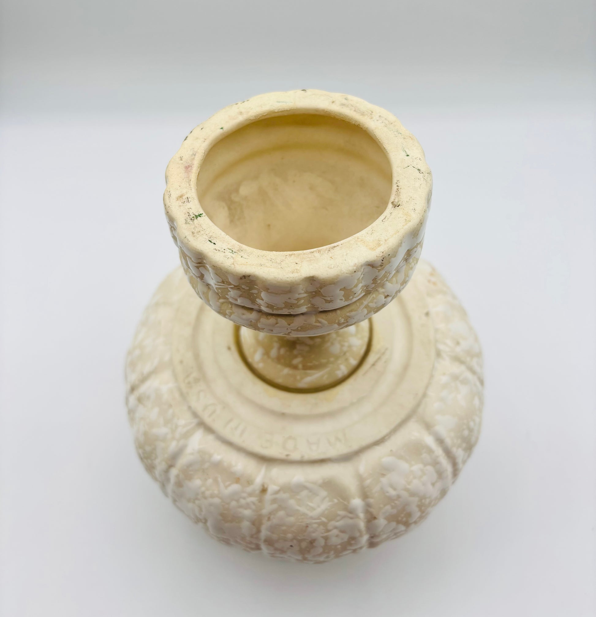 Vintage American White Ceramic Lotus Planter 