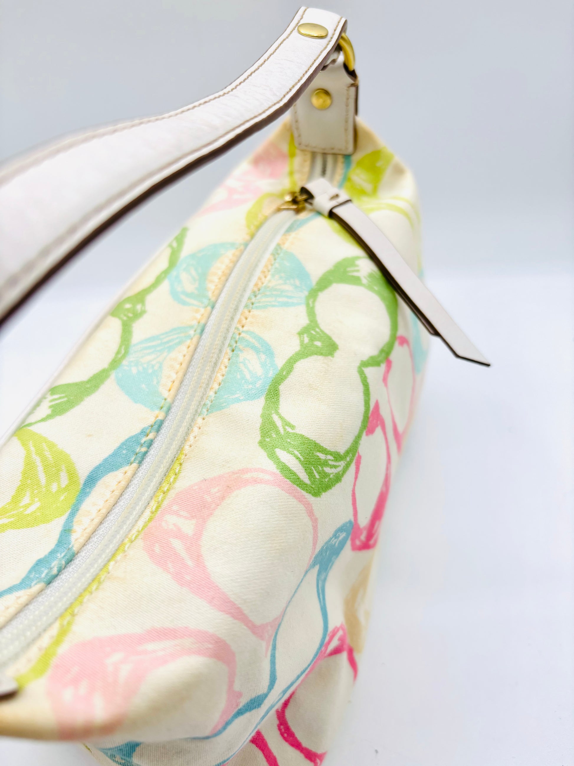 Vintage Coach Hamptons Weekend Scribble Top Handle Pouch 