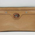 Vintage Coach Champagne Leather Metallic Wristlet Wallet 